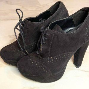 Limelight Black Platform Oxford Heels